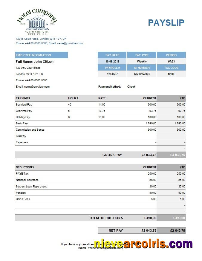 hotel company payroll